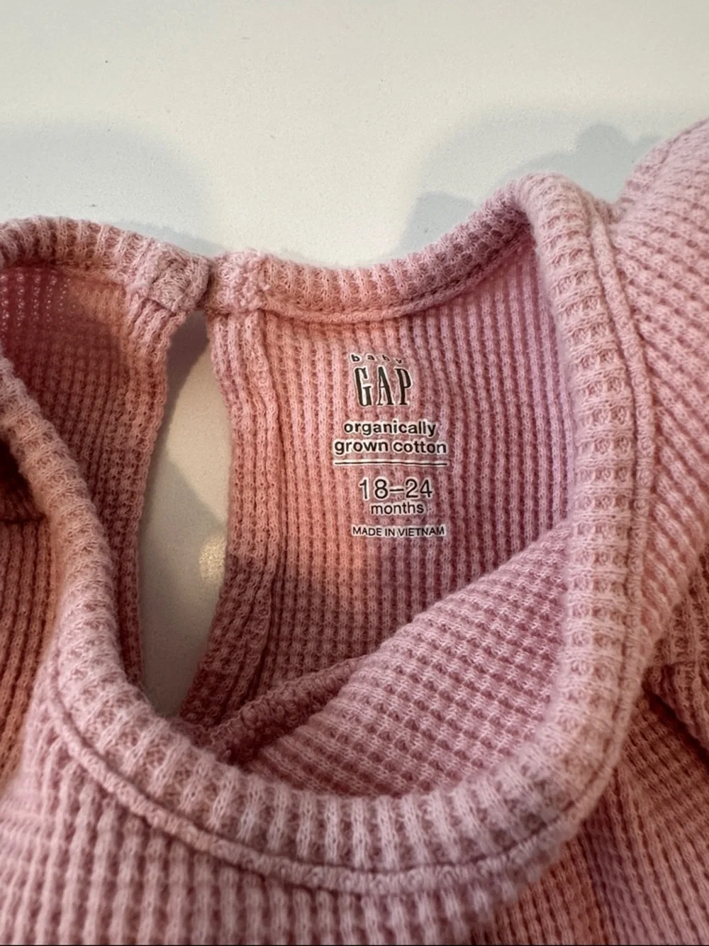 Baby Gap Organic Cotton Pink Waffle Knit 3pc Set Peplum Top 18-24‎ Months